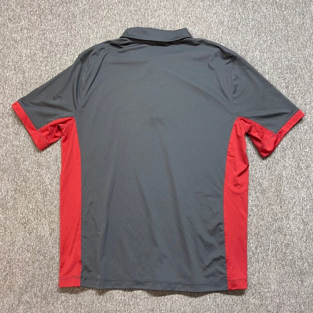 Oklahoma Sooners OU Nike Dri Fit Polo Shirt Mens Medium Gray Red Golf Athletic